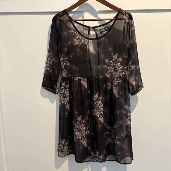Fairy Whimsigoth Dress Small Black Nightmare Catcher Sheer Witchy Dark Romance - Picture 1 of 15